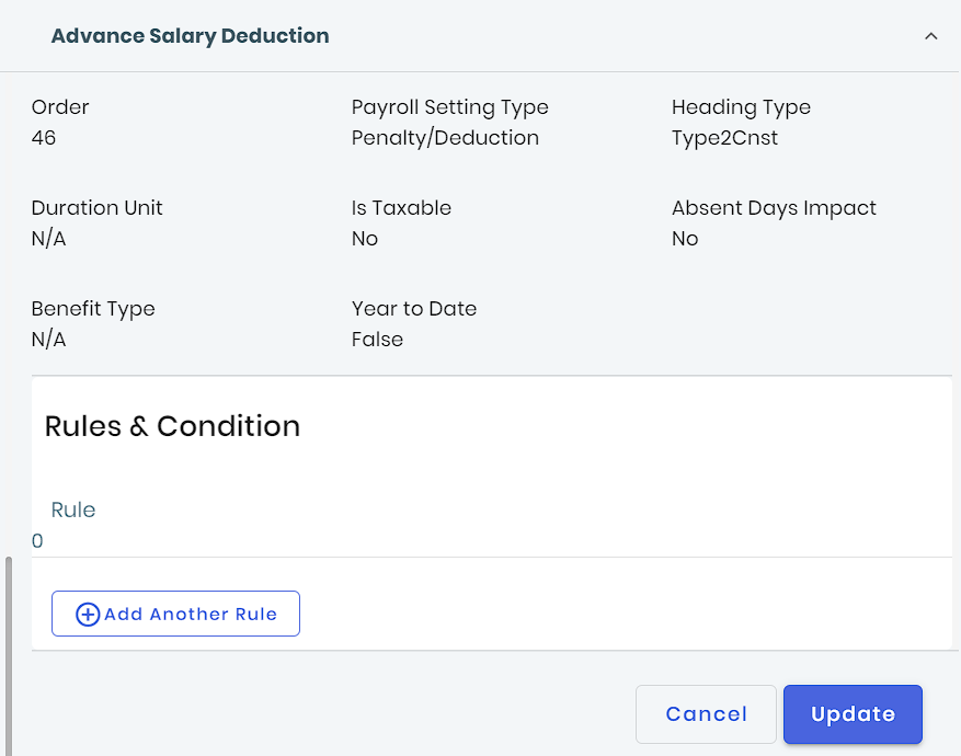 Advance Salary Deduction