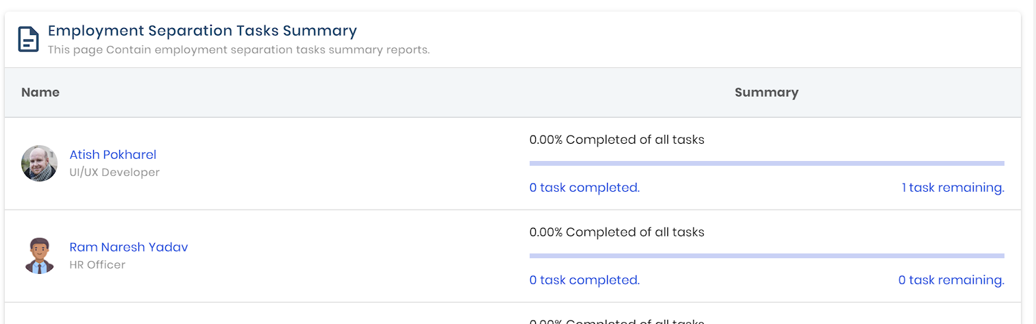 Offboarding Task Summary