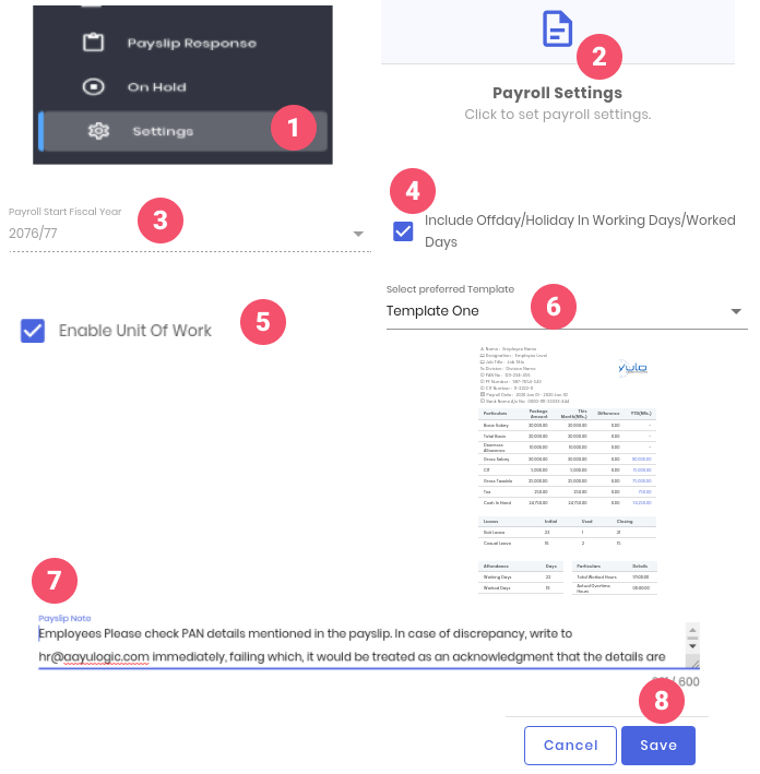 Payroll Settings