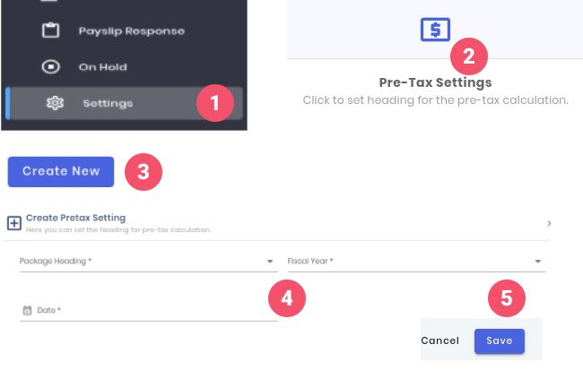 Pre-Tax Settings