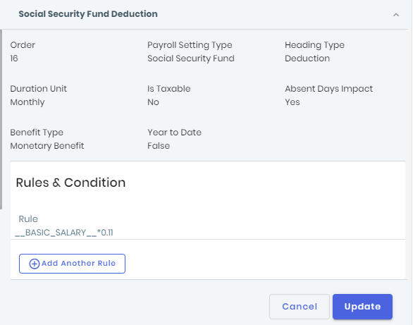 Social Security Fund Deduction