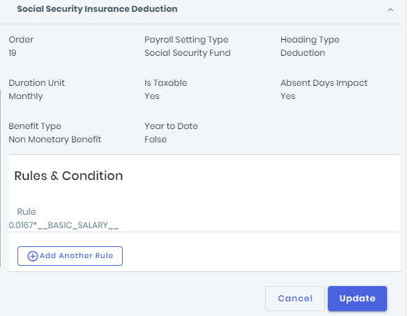 Social Security Insurance Deduction