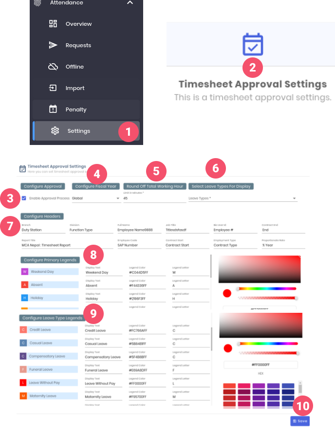 Time Approval Settings