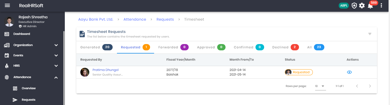 Time Sheet Request