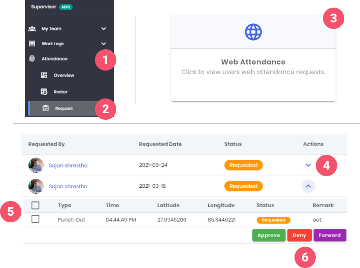 To Approve The Web Attendance Requests