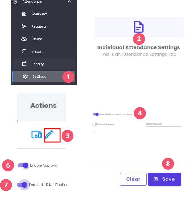 Update Web Attendance Settings